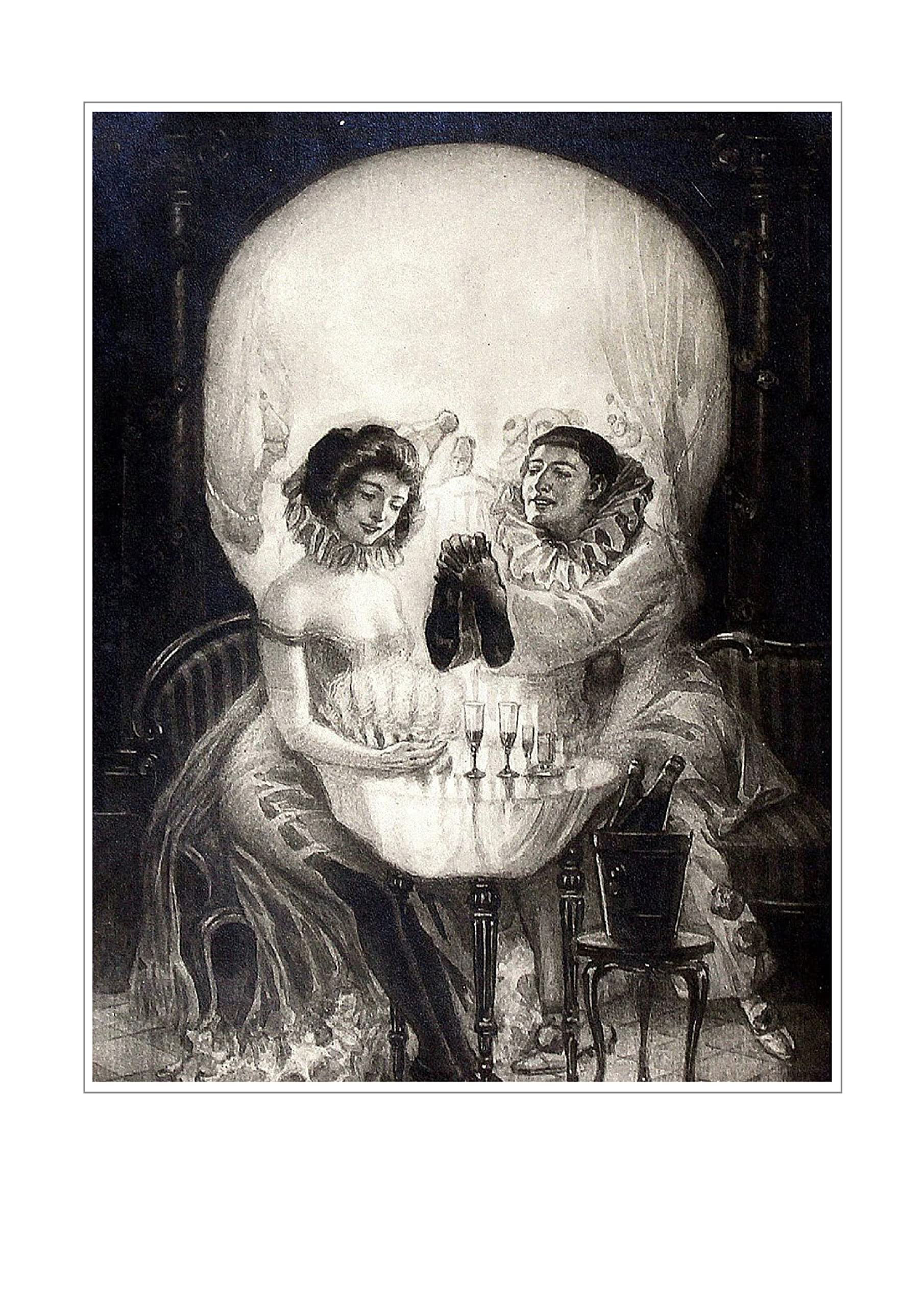 Art Print Skull Gothic optical illusion as Salvador Dali. French